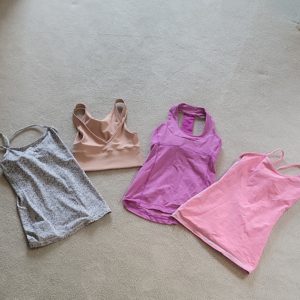 LULULEMON BUNDLE Tank Tops - Gray, Tan, Purple, Pink